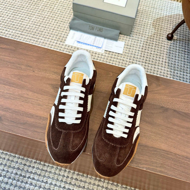 TOM FORD SNEAKERS IN CHOCOLATE BROWN SUEDE 432166