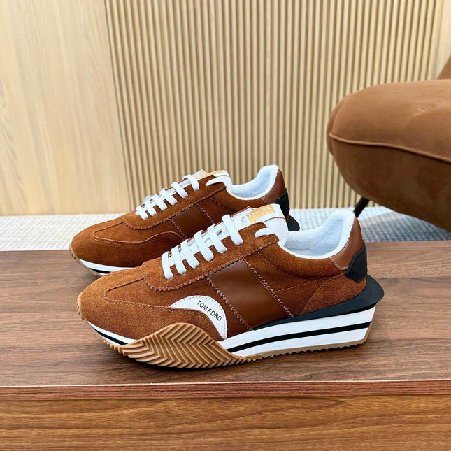 TOM FORD SNEAKERS IN TAN BROWN SUEDE 432168