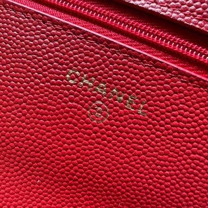CHANEL 25S MINI FLAP BAG 19 IN RED CAVIAR LEATHER