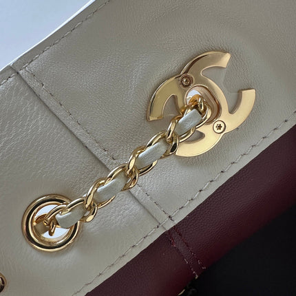 CHANEL 26S MINI BUCKET BAG 18 IN IVORY WHITE QUILTED CALFSKIN GOLD HARDWARE
