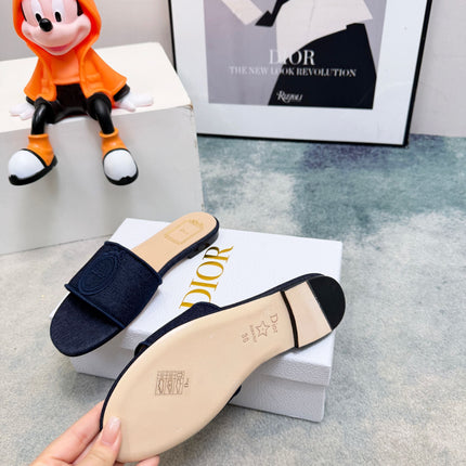 DIOR 26S SANDALS IN NAVY BLUE DENIM