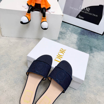 DIOR 26S SANDALS IN NAVY BLUE DENIM