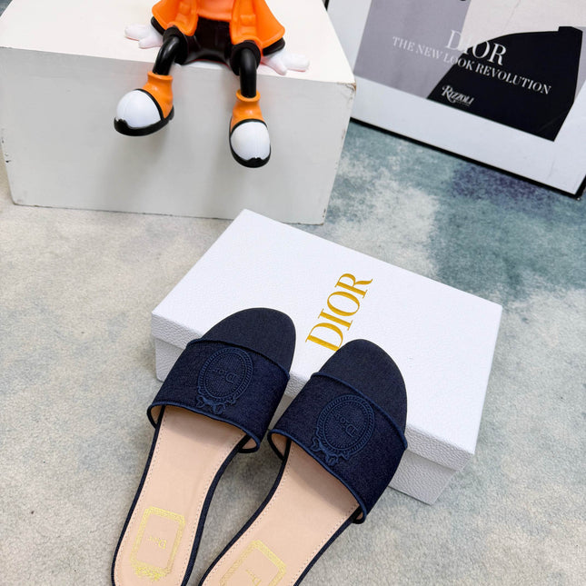 DIOR 26S SANDALS IN NAVY BLUE DENIM