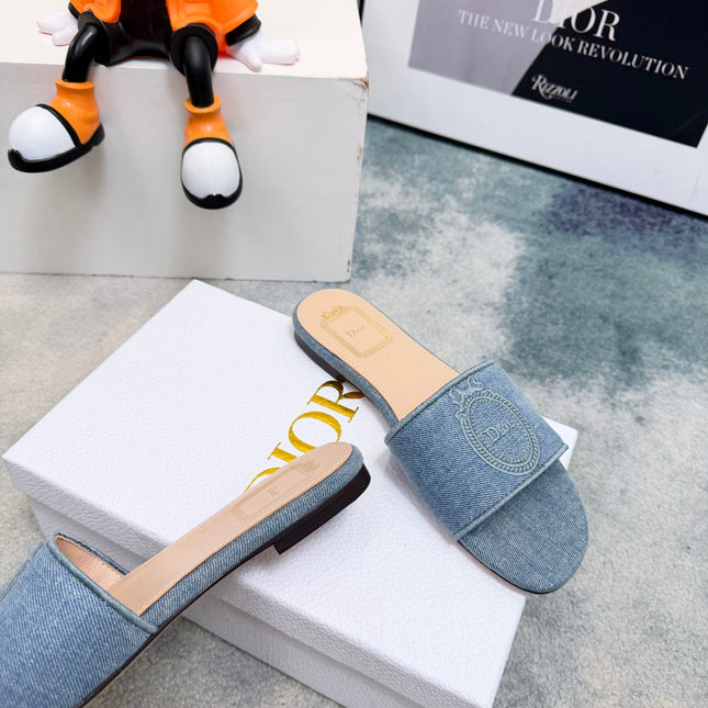 DIOR 26S SANDALS IN BLUE DENIM