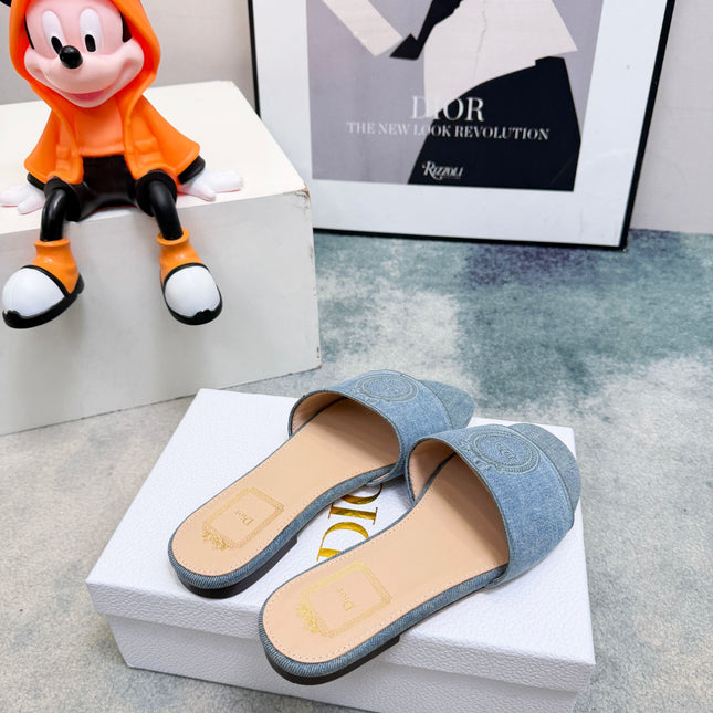 DIOR 26S SANDALS IN BLUE DENIM