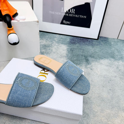 DIOR 26S SANDALS IN BLUE DENIM