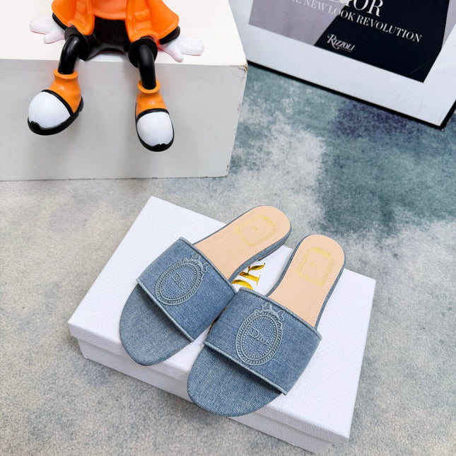 DIOR 26S SANDALS IN BLUE DENIM