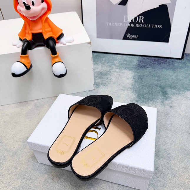 DIOR 26S SANDALS IN BLACK DENIM