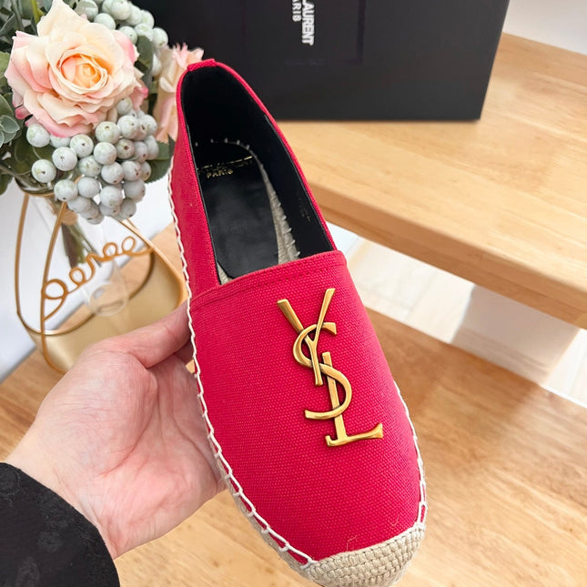 SL YVES LOGO SLIP ON RED CANVAS