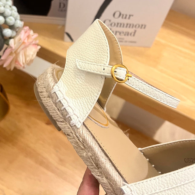 VALENTINO 26S ESPADRILLE SHOES IN WHITE CALFSKIN