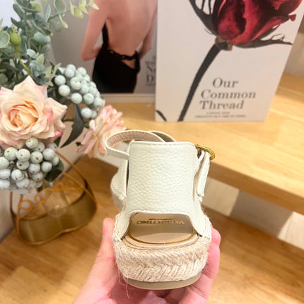 VALENTINO 26S ESPADRILLE SHOES IN WHITE CALFSKIN