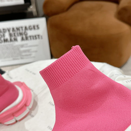 BALENCIAGA 25S SPEED TRAINER SNEAKERS 55 MM IN PINK KNIT