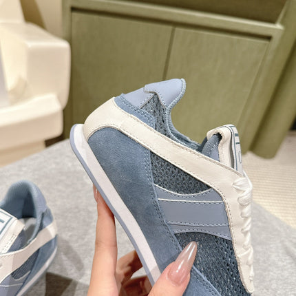 CHLOÉ 26S SNEAKERS IN BLUE MESH AND SUEDE