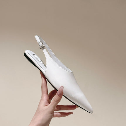 ALAIA SLINGBACK 25S IN WHITE PATENT LEATHER