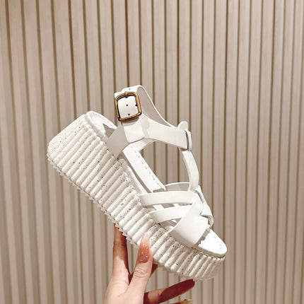 CHLOÉ 26S HIGH-HEELED SANDALS IN WHITE LAMBSKIN