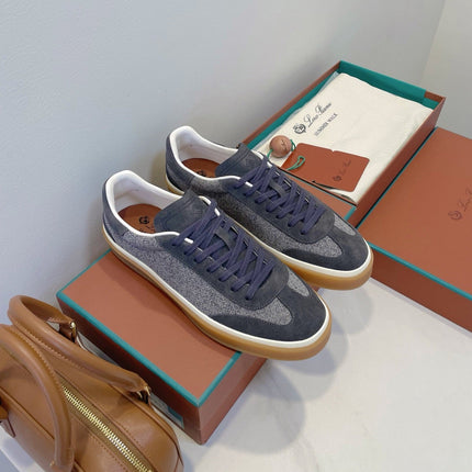 SNEAKERS IN DARK GREY SUEDE WITH CANVAS