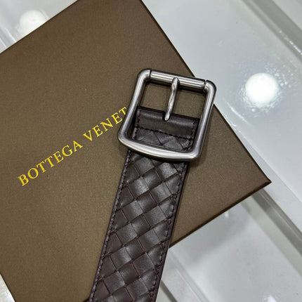 BV BELT 3.8CM IN BROWN CALFSKIN SILVER HARDWARE