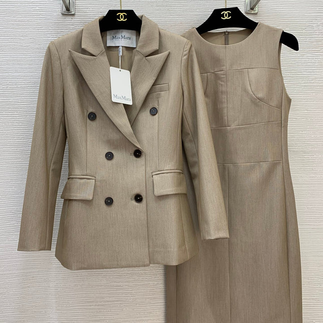 MAXMARA 26S BLAZER & SLEEVELESS MIDI DRESS SET 357