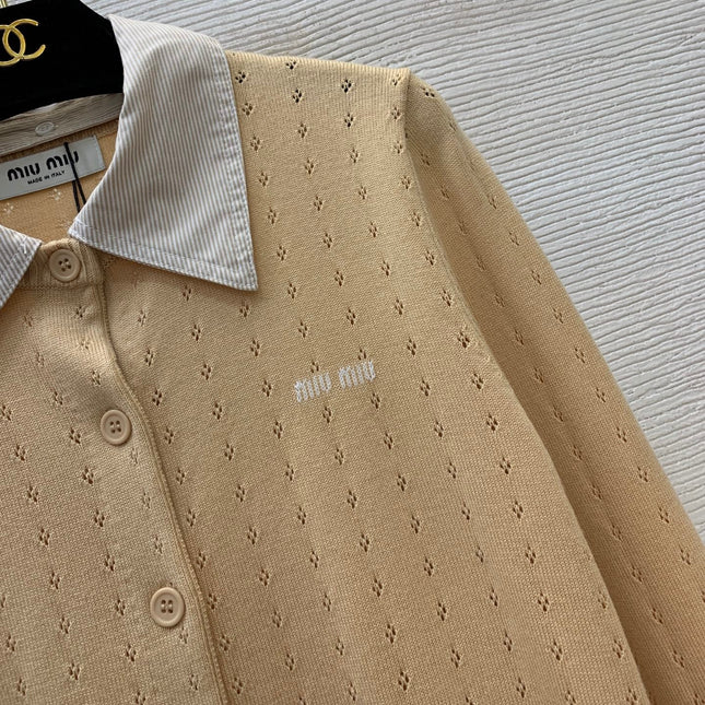 MIUMIU 26S KNIT COLLAR CARDIGAN 1320