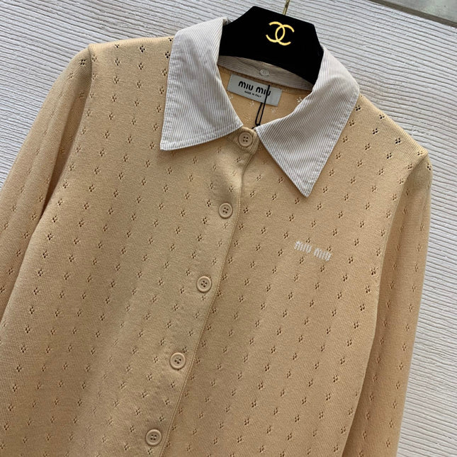 MIUMIU 26S KNIT COLLAR CARDIGAN 1320