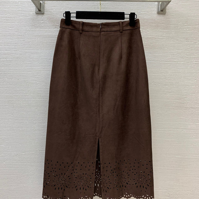 LORO PIANA 26S LONG-SLEEVE SHIRT & MIDI SKIRT SET 880