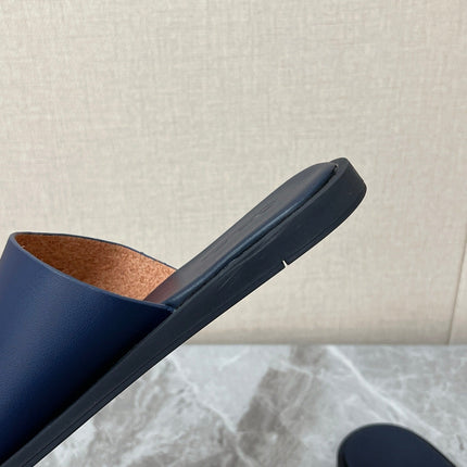 LP 26S CLASSIC H-CUT SLIDES IN NAVY BLUE CALFSKIN