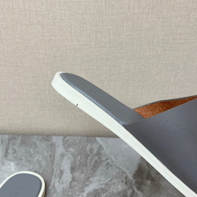 LP 26S CLASSIC H-CUT SLIDES IN GREY CALFSKIN