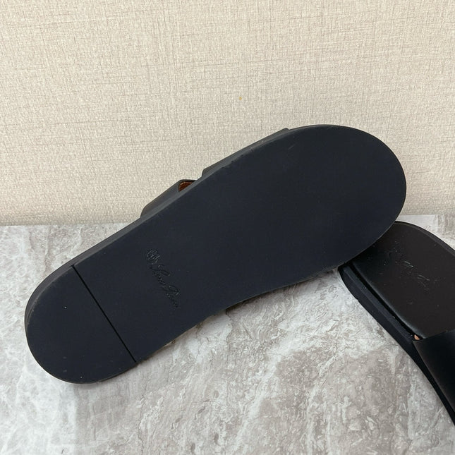 LP 26S CUTOUT SLIDES IN BLACK CALFSKIN