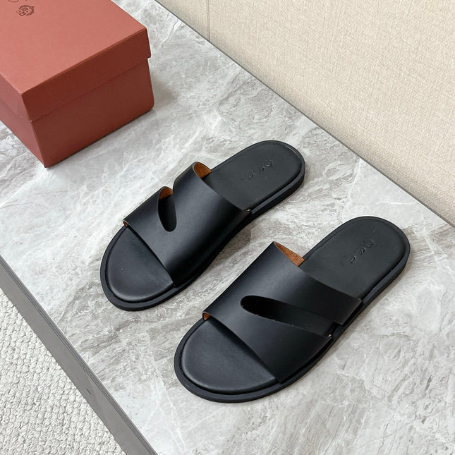 LP 26S CUTOUT SLIDES IN BLACK CALFSKIN