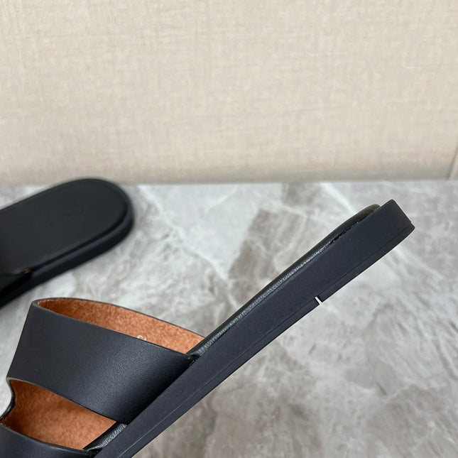 LP 26S CUTOUT SLIDES IN BLACK CALFSKIN