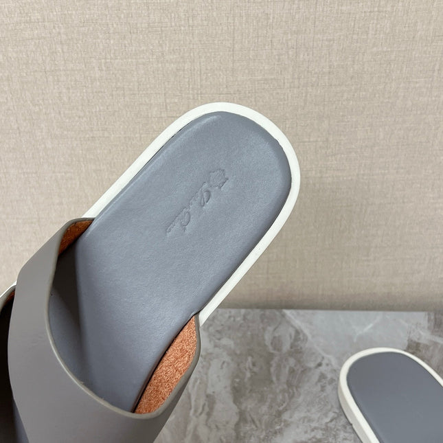 LP 26S CUTOUT SLIDES IN GREY CALFSKIN