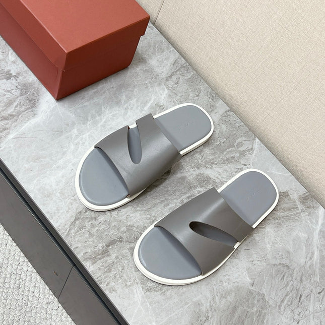 LP 26S CUTOUT SLIDES IN GREY CALFSKIN