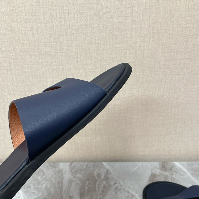 LP 26S CUTOUT SLIDES IN NAVY BLUE CALFSKIN