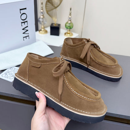 LOEWE 26S ANKLE BOOTS IN CARAMEL BROWN SUEDE