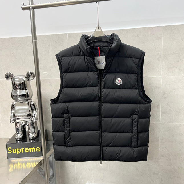MONCLER SLEEVELESS DOWN VEST IN BLACK