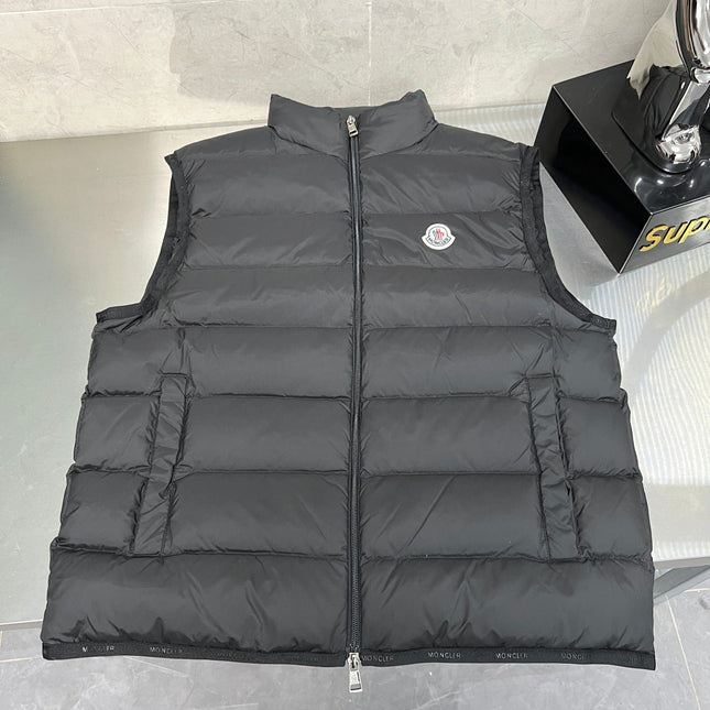 MONCLER SLEEVELESS DOWN VEST IN BLACK