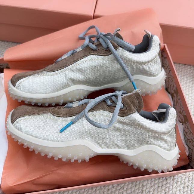MIUMIU 26S SNEAKER IN BROWN SUEDE AND WHITE FABRIC STYLE 4