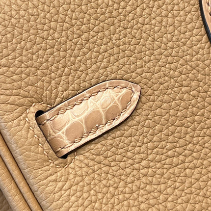 HM 25S BIRKIN 25 CM IN TAN BROWN TOGO WITH KEY GOLD