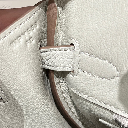 HM 25S BIRKIN 25 CM IN CREAM WHITE TOGO WITH KEY SILVER