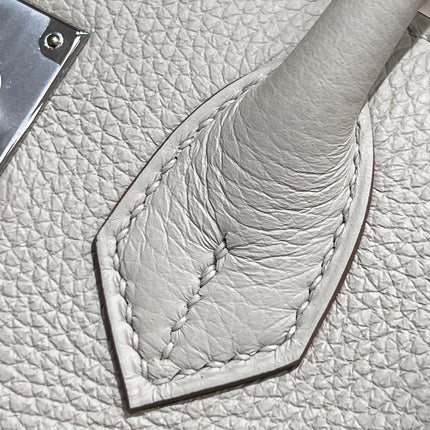 HM 25S BIRKIN 25 CM IN CREAM WHITE TOGO WITH KEY SILVER