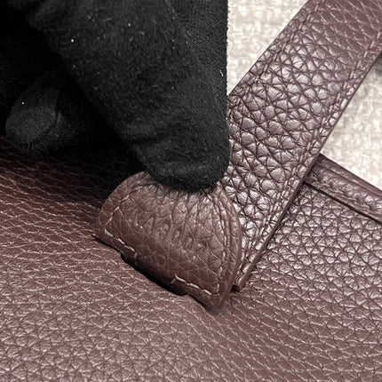HM 26S EVELYNE BAG 29CM IN BROWN CALFSKIN