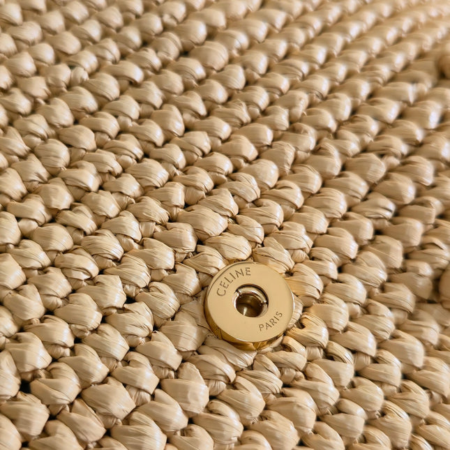 CELINE 26S VICTOIRE BAG 25 IN BEIGE RAFFIA
