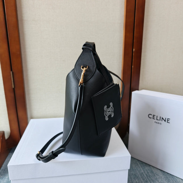 CELINE 26S HOBO BAG 31 IN BLACK CALFSKIN
