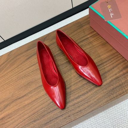 LP 26S BALLET FLATS IN RED CALFSKIN