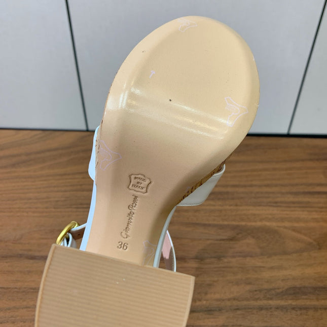 GIANVITO ROSSI 26S PLATFORM SANDALS 115 MM IN WHITE CALFSKIN