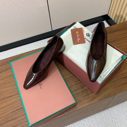 LP 26S BALLET FLATS IN DARK BROWN CALFSKIN