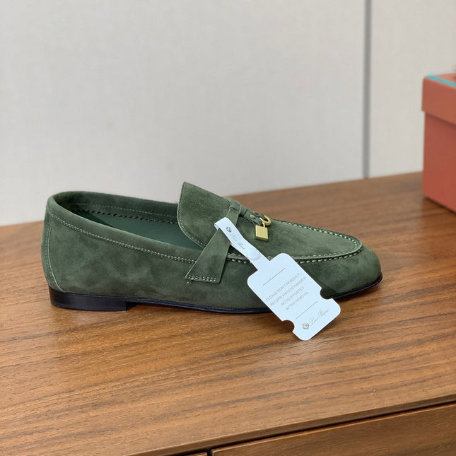 LP 26S SUMMER CHARMS WALK LOAFER IN SEA GREEN SUEDE GOLD HARDWARE