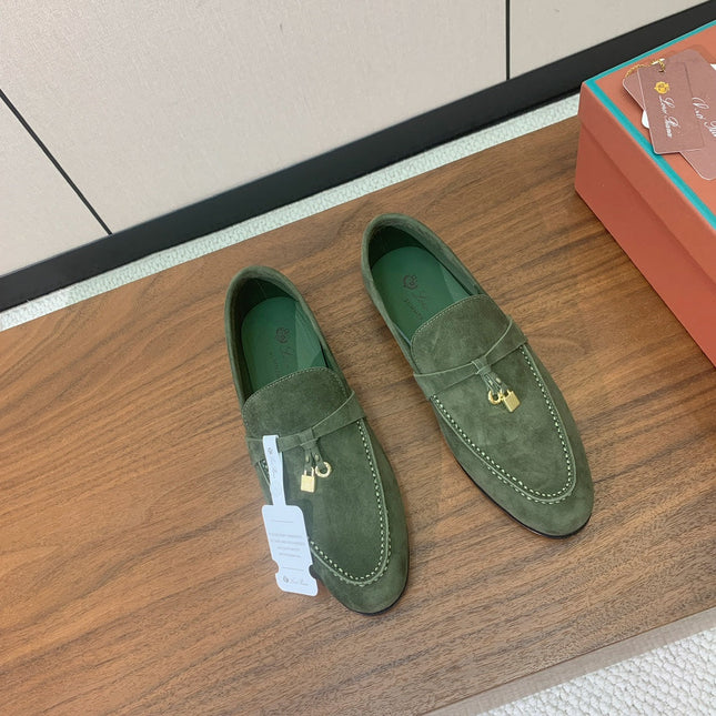 LP 26S SUMMER CHARMS WALK LOAFER IN SEA GREEN SUEDE GOLD HARDWARE