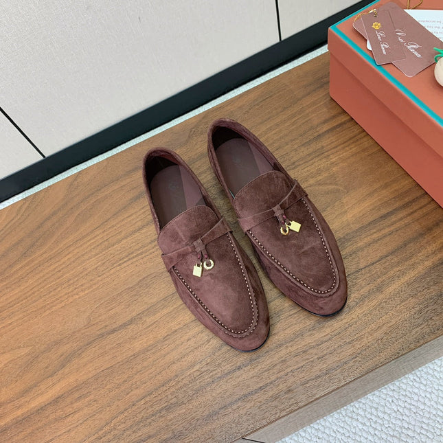 LP 26S SUMMER CHARMS WALK LOAFER IN DARK BROWN SUEDE GOLD HARDWARE