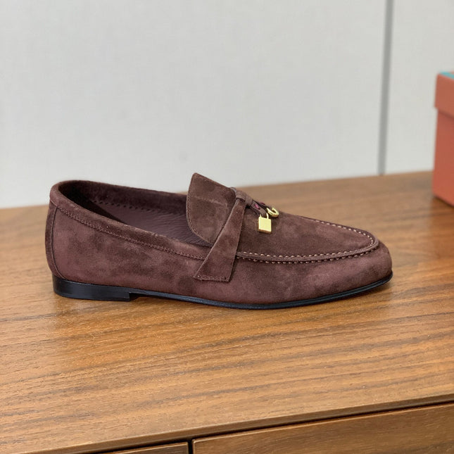 LP 26S SUMMER CHARMS WALK LOAFER IN DARK BROWN SUEDE GOLD HARDWARE